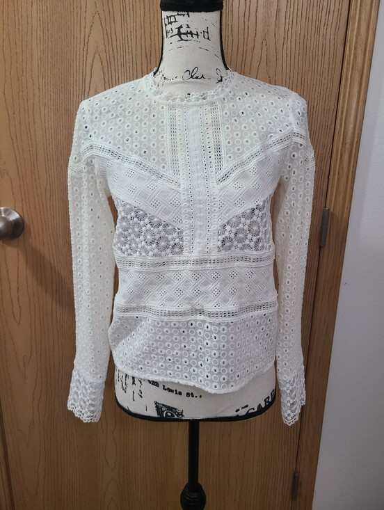 James Coviello Tops - James Coviello Anthropologie Cottagecore Boho Lace Crochet Patchwork Top